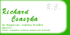 richard csaszka business card